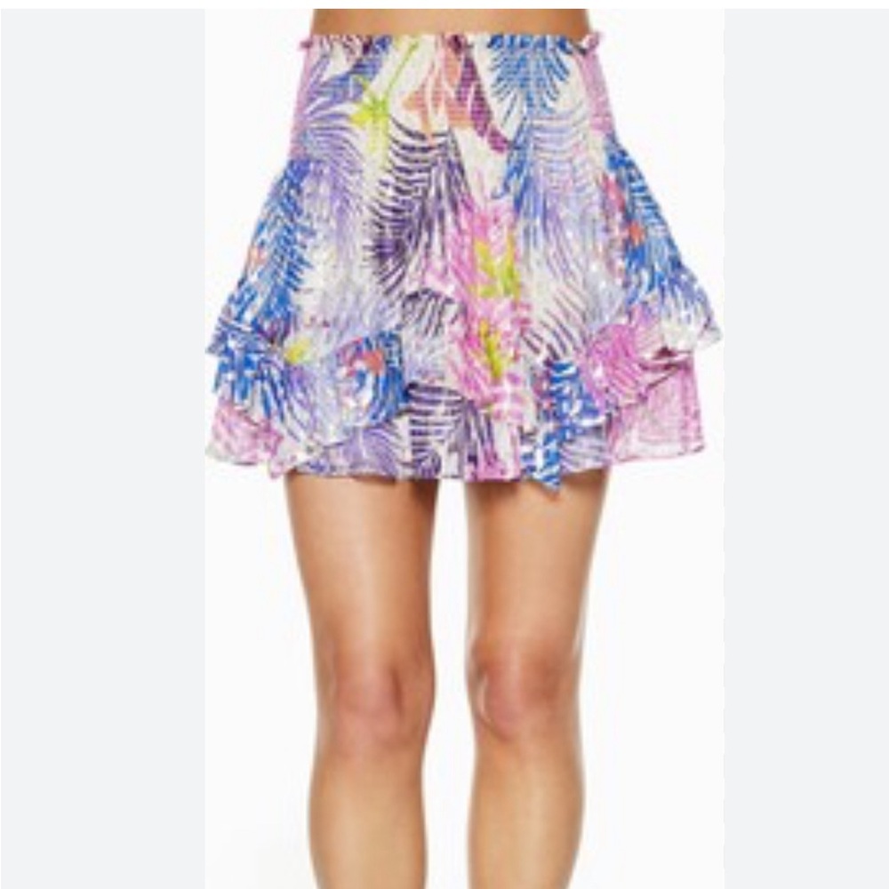 Ramy Brook Mindi Metallic Print Mini Skirt size Medium–– NWT
